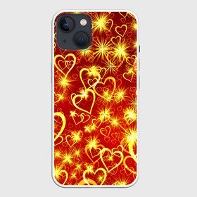 Чехол для iPhone 13 с принтом Любовный взрыв в Белгороде,  |  | любовь | салют | сердечки | сердца | сердце | фейверк
