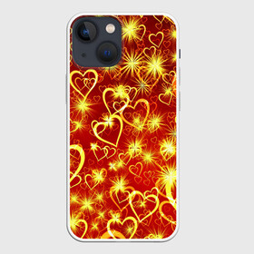 Чехол для iPhone 13 mini с принтом Любовный взрыв в Белгороде,  |  | любовь | салют | сердечки | сердца | сердце | фейверк