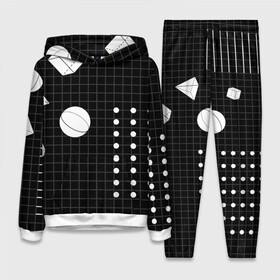 Женский костюм 3D (с толстовкой) с принтом Черно белые фигуры 3D в Белгороде,  |  | геометрический | красочный | мода.3d | стиль | структура | текстура | ткань | узор | фон | цвет
