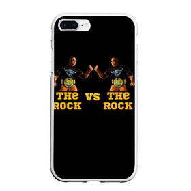 Чехол для iPhone 7Plus/8 Plus матовый с принтом The ROCK VS The ROCK в Белгороде, Силикон | Область печати: задняя сторона чехла, без боковых панелей | versus | двойники | дуэйн джонсон | жёлтый | пояс | скала против скалы | чёрный