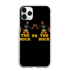 Чехол для iPhone 11 Pro матовый с принтом The ROCK VS The ROCK в Белгороде, Силикон |  | versus | двойники | дуэйн джонсон | жёлтый | пояс | скала против скалы | чёрный