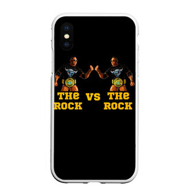 Чехол для iPhone XS Max матовый с принтом The ROCK VS The ROCK в Белгороде, Силикон | Область печати: задняя сторона чехла, без боковых панелей | versus | двойники | дуэйн джонсон | жёлтый | пояс | скала против скалы | чёрный