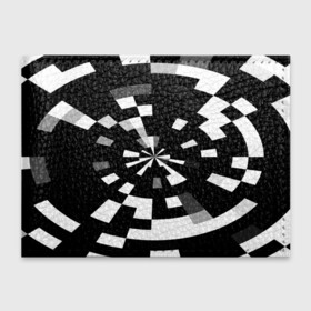 Обложка для студенческого билета с принтом Черно-белый фон иллюзии в Белгороде, натуральная кожа | Размер: 11*8 см; Печать на всей внешней стороне | Тематика изображения на принте: абстрактный | геометрический | дизайн | иллюзия | кривая | линии | пиксель | текстура | узор