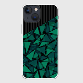 Чехол для iPhone 13 mini с принтом Геометрический узор в Белгороде,  |  | геометрический | зеленый | зеленый и черный | изумрудный | комбинированный | мужской | полигональный | полосатый | современный