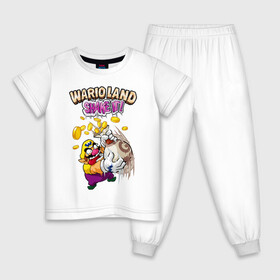 Детская пижама хлопок с принтом Wario в Белгороде, 100% хлопок |  брюки и футболка прямого кроя, без карманов, на брюках мягкая резинка на поясе и по низу штанин
 | Тематика изображения на принте: mario | nintendo | smash bros | super | wario | варио | марио | нинтендо
