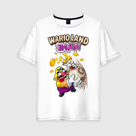 Женская футболка хлопок Oversize с принтом Wario в Белгороде, 100% хлопок | свободный крой, круглый ворот, спущенный рукав, длина до линии бедер
 | mario | nintendo | smash bros | super | wario | варио | марио | нинтендо