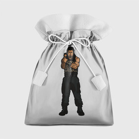 Подарочный 3D мешок с принтом RISE OF THE ROMAN EMPIRE в Белгороде, 100% полиэстер | Размер: 29*39 см | Тематика изображения на принте: roman | голотип | знаменитость | красный | рестлинг | серый | чёрный