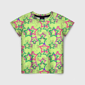 Детская футболка 3D с принтом Зеленый узор Звезды в Белгороде, 100% гипоаллергенный полиэфир | прямой крой, круглый вырез горловины, длина до линии бедер, чуть спущенное плечо, ткань немного тянется | дере


рустик | деревенский | коричневый | лоскутный | лоскуты | народный | национальный | пестрый | полосатый | популярный | пэчворк | цветочный | этнический