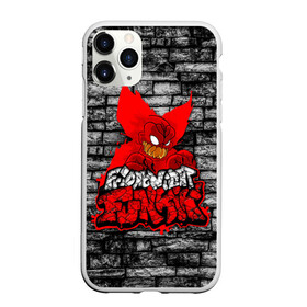 Чехол для iPhone 11 Pro матовый с принтом Friday Night Funkin TrickyWall в Белгороде, Силикон |  | black | brick | character | clown | demon | fire | fnf | friday night funkin | red | tricky | white | белый | буквы | демон | игра | картинка | кирпич | клоун | красный | логотип | микрофон | огонь | персонаж | рисовка | трещины | трики | фра