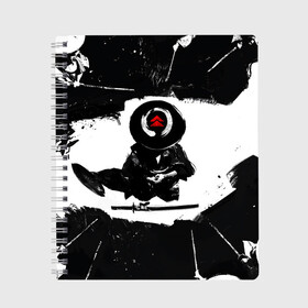 Тетрадь с принтом Ghost of Tsushim | Призрак Цусимы (Z) в Белгороде, 100% бумага | 48 листов, плотность листов — 60 г/м2, плотность картонной обложки — 250 г/м2. Листы скреплены сбоку удобной пружинной спиралью. Уголки страниц и обложки скругленные. Цвет линий — светло-серый
 | game | ghost of tsushim | jin sakai | ninja | samurai | the ghost of tsushimпризрак цусимы | буке | вакидзаси | воин | вояк | дайсё | дзин сакай | иайто | игра | катана | кодати | мононофу | мститель | мушя | ниндзя | нодати | одати