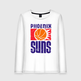 Женский лонгслив хлопок с принтом Phoenix Suns в Белгороде, 100% хлопок |  | basketball | mvp | nba | phoenix | sport | streetball | suns | аризона | баскетбол | игра | крис пол | мяч | нба | санс | спорт | стритбол | тренер | финикс | чемпион