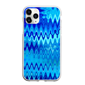 Чехол для iPhone 11 Pro Max матовый с принтом Синий-голубой абстрактный узор в Белгороде, Силикон |  | абстрактный | волны | зигзаг | размытый узор | синий | современный