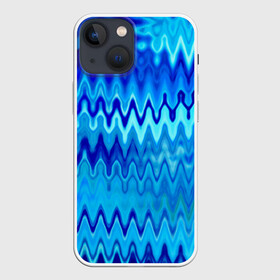 Чехол для iPhone 13 mini с принтом Синий голубой абстрактный узор в Белгороде,  |  | абстрактный | волны | зигзаг | размытый узор | синий | современный