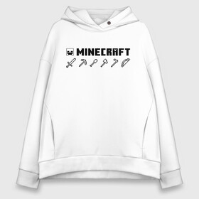 Женское худи Oversize хлопок с принтом Minecraft Hemlet в Белгороде, френч-терри — 70% хлопок, 30% полиэстер. Мягкий теплый начес внутри —100% хлопок | боковые карманы, эластичные манжеты и нижняя кромка, капюшон на магнитной кнопке | hemlet | minecraft | minecraft items | mojang | pixels | майнкрафт | незеритовый шлем | пиксели | шлем