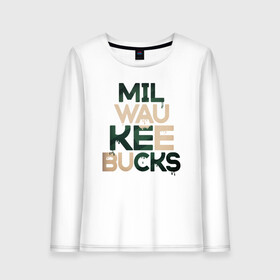 Женский лонгслив хлопок с принтом Milwaukee Bucks в Белгороде, 100% хлопок |  | antetokounmpo | basketball | bucks | giannis | milwaukee | mvp | nba | sport | streetball | адетокумбо | бакс | баскетбол | игра | милуоки | мяч | нба | олень | спорт | стритбол | тренер | чемпион | янис