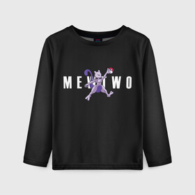 Детский лонгслив 3D с принтом Mewtwo x nba в Белгороде, 100% полиэстер | длинные рукава, круглый вырез горловины, полуприлегающий силуэт
 | anime | mew two | nba | pokemon | poket monster | poketmon | аниме | анимэ | баскетбол | карманные монстры | мью ту | нба | покемон