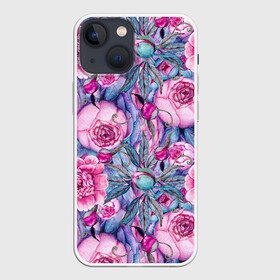 Чехол для iPhone 13 mini с принтом Волшебный сад с пионами в Белгороде,  |  | peonies | peony | волшебный | пион | пионы | сад | сказка | сказочный | цветочки | цветочный | цветы