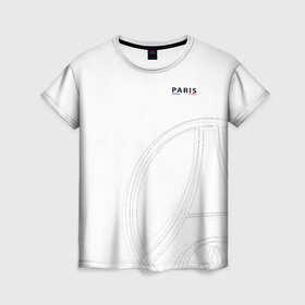 Женская футболка 3D с принтом PSG | Core Big Logo White (New 2022/23) в Белгороде, 100% полиэфир ( синтетическое хлопкоподобное полотно) | прямой крой, круглый вырез горловины, длина до линии бедер | 0x000000123 | messi | neymar | paris saint germain | psg | месси | нейимар | псж