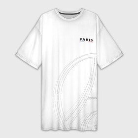 Платье-футболка 3D с принтом PSG | Core Big Logo White (New 2022 23) в Белгороде,  |  | 0x000000123 | messi | neymar | paris saint germain | psg | месси | нейимар | псж