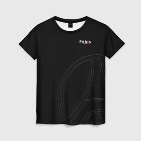 Женская футболка 3D с принтом PSG | Core Big Logo Black (New 2022/23) в Белгороде, 100% полиэфир ( синтетическое хлопкоподобное полотно) | прямой крой, круглый вырез горловины, длина до линии бедер | 0x000000123 | messi | neymar | paris saint germain | psg | месси | нейимар | псж