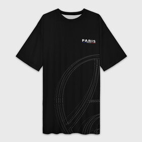 Платье-футболка 3D с принтом PSG | Core Big Logo Black (New 2022 23) в Белгороде,  |  | 0x000000123 | messi | neymar | paris saint germain | psg | месси | нейимар | псж