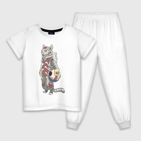 Детская пижама хлопок с принтом К полёту - готов в Белгороде, 100% хлопок |  брюки и футболка прямого кроя, без карманов, на брюках мягкая резинка на поясе и по низу штанин
 | арт | астронавт | белая кошка | белый кот | космонавт | космос | кот | котейка | кошка | рисунок | скафандр