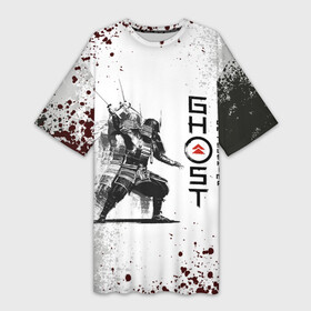 Платье-футболка 3D с принтом Ghost of Tsushim | Призрак Цусима (Z) в Белгороде,  |  | game | ghost of tsushim | jin sakai | ninja | samurai | the ghost of tsushim | буке | вакидзаси | воин | вояк | дайсё | дзин сакай | иайто | игра | катана | кодати | мононофу | мститель | мушя | ниндзя | нодати | одати | призрак цусимы | са