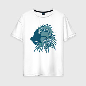 Женская футболка хлопок Oversize с принтом Super Lion в Белгороде, 100% хлопок | свободный крой, круглый ворот, спущенный рукав, длина до линии бедер
 | animal | cat | lion | африка | животные | зверь | кот | кошка | лев | львенок | львица | тигр | хищник | царь