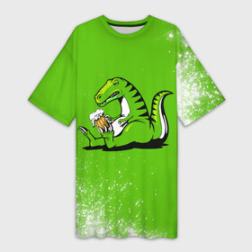 Платье-футболка 3D с принтом Пивозавр   Краска в Белгороде,  |  | dinosaur | pivo | pivozavr | взрыв | динозавр | краска | прикол