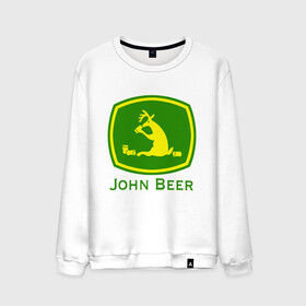 Мужской свитшот хлопок с принтом JOHN BEER / ДЖОН ПИВО в Белгороде, 100% хлопок |  | beer | john deer | алкаш | джон бир. | прикол | смешная надпись | цитата | юмор