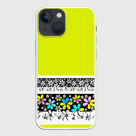 Чехол для iPhone 13 mini с принтом Яркий цветочный узор в Белгороде,  |  | абстрактный | для детей | зеленый | неоновый зеленый | разноцветный | современный | цветочный узор