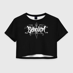 Женская футболка Crop-top 3D с принтом Behexen в Белгороде, 100% полиэстер | круглая горловина, длина футболки до линии талии, рукава с отворотами | behexen | black metal | metal | rock | группа | метал | митол | рок | роцк