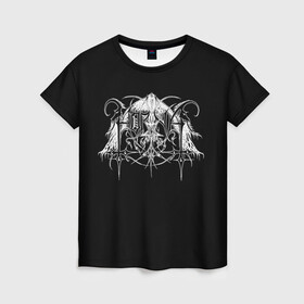 Женская футболка 3D с принтом Horna в Белгороде, 100% полиэфир ( синтетическое хлопкоподобное полотно) | прямой крой, круглый вырез горловины, длина до линии бедер | black metal | horna | metal | rock | группа | метал | рок | роцк | хорна