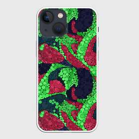 Чехол для iPhone 13 mini с принтом Абстрактный пуантилизм в Белгороде,  |  | абстрактный | в горошек | детский | для детей | зеленый | красный | модный | пуантилизм | разноцветный | современный