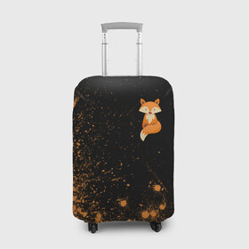 Чехол для чемодана 3D с принтом Foxy - Paint в Белгороде, 86% полиэфир, 14% спандекс | двустороннее нанесение принта, прорези для ручек и колес | fox | foxy | взрыв | животные | краска | лиенок | лис | лиса | лисами | лисий | лисичка | лисичкой | лисой | лисы | милая | милота | милые | рыжая | рыжие
