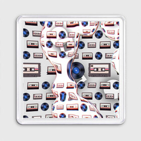 Магнит 55*55 с принтом дискотека 80 в Белгороде, Пластик | Размер: 65*65 мм; Размер печати: 55*55 мм | Тематика изображения на принте: 2000 | 80 | 90 | винил | группа | дискотека | кассета | кино | концерт | магнитофон | мама | музыка | папа | пластинка | проигрыватель | стадион
