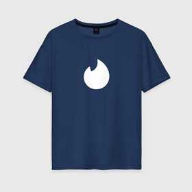 Женская футболка хлопок Oversize с принтом Тиндер в Белгороде, 100% хлопок | свободный крой, круглый ворот, спущенный рукав, длина до линии бедер
 | app | application | fire | logo | symbol | tinder | знакомства | лого | любовь | огонек | приложение | символ | тиндер