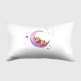 Подушка 3D антистресс с принтом Плюшевый мишка спит на луне в Белгороде, наволочка — 100% полиэстер, наполнитель — вспененный полистирол | состоит из подушки и наволочки на молнии | bedtime | dream | moon | night | sleep | stars | teddy bear | акварель | акварельный | детский | дизайн | звездный | звезды | игрушка | луна | малыш | малышковый | медведь | милый | мишка | ночь | плюшевый | розовый | сиреневый