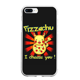 Чехол для iPhone 7Plus/8 Plus матовый с принтом Пиццачу в Белгороде, Силикон | Область печати: задняя сторона чехла, без боковых панелей | Тематика изображения на принте: anime | pikachu | pizza | pokemon | poket monster | poketmon | аниме | анимэ | карманные монстры | пикачу | пицца | покемон