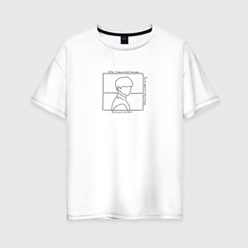 Женская футболка хлопок Oversize с принтом Decalcomania в Белгороде, 100% хлопок | свободный крой, круглый ворот, спущенный рукав, длина до линии бедер
 | Тематика изображения на принте: 2u | cover | jungkook | декалькомания | чонгук