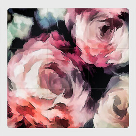 Магнитный плакат 3Х3 с принтом Абстрактные розы  в Белгороде, Полимерный материал с магнитным слоем | 9 деталей размером 9*9 см | Тематика изображения на принте: абстрактные цветы | абстрактный | букет роз | модный | молодежный | розы | современный | текстура | цветочный