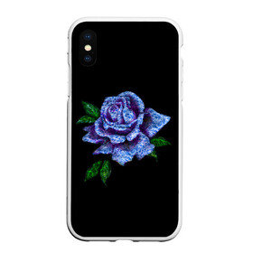 Чехол для iPhone XS Max матовый с принтом Сапфировая роза в Белгороде, Силикон | Область печати: задняя сторона чехла, без боковых панелей | Тематика изображения на принте: rose | лазурная | роза | сапфир | сапфировая | сапфировый | цветок | цветочек | цветочки | цветы
