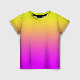 Детская футболка 3D с принтом Яркий рассвет в Белгороде, 100% гипоаллергенный полиэфир | прямой крой, круглый вырез горловины, длина до линии бедер, чуть спущенное плечо, ткань немного тянется | градиент | желтый | перелив | переход | рассвет | розовый | сереневый | сиреневый | солнце | феолетовый | фиолетовый | цвета | яркий