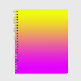Тетрадь с принтом Яркий рассвет в Белгороде, 100% бумага | 48 листов, плотность листов — 60 г/м2, плотность картонной обложки — 250 г/м2. Листы скреплены сбоку удобной пружинной спиралью. Уголки страниц и обложки скругленные. Цвет линий — светло-серый
 | градиент | желтый | перелив | переход | рассвет | розовый | сереневый | сиреневый | солнце | феолетовый | фиолетовый | цвета | яркий