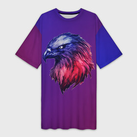 Платье-футболка 3D с принтом Вольная птица в Белгороде,  |  | eagle | falcon | hawk | орел | сокол | ястреб
