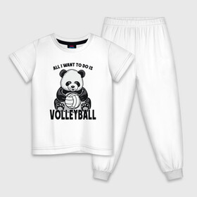 Детская пижама хлопок с принтом Volleyball Panda в Белгороде, 100% хлопок |  брюки и футболка прямого кроя, без карманов, на брюках мягкая резинка на поясе и по низу штанин
 | ball | beach | game | panda | sport | volley | volleyball | волейбол | волейболист | волейболистка | гол | животные | игра | игрок | медведь | мяч | панда | площадка | пляж | пляжный | победа | сетка | спорт | тренер | чемпион