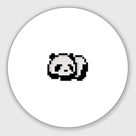 Коврик для мышки круглый с принтом Панда в Белгороде, резина и полиэстер | круглая форма, изображение наносится на всю лицевую часть | Тематика изображения на принте: art | pixel | pixelart | милаха | милая панда | панда | панда пиксель арт | пиксели | пиксель | пиксельарт | спящая панда