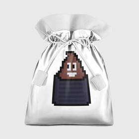 Подарочный 3D мешок с принтом Смешная какашка в Белгороде, 100% полиэстер | Размер: 29*39 см | Тематика изображения на принте: art | pixel | pixelart | милаха | пиксели | пиксель | пиксельарт