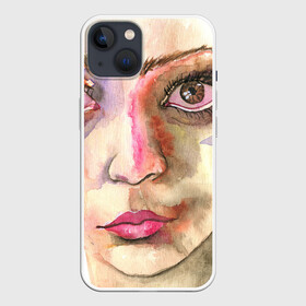 Чехол для iPhone 13 с принтом Девушка портрет акварелью в Белгороде,  |  | акварель | девушка | девушкам | плач | портрет | слезы | фиолетовые волосы