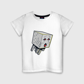 Детская футболка хлопок с принтом Майнкрафт Гаст Мaincraft Ghast в Белгороде, 100% хлопок | круглый вырез горловины, полуприлегающий силуэт, длина до линии бедер | ghast | maincraft | mob | pixel | unit | гаст | гасты | маинкрафт | майнкрафт | моб | персонаж | пиксели